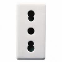 Priză Electrică Gewiss System - 1 Modul, 2P+E, 16A, Standard Italian, Culoare Albă (GW20203R)