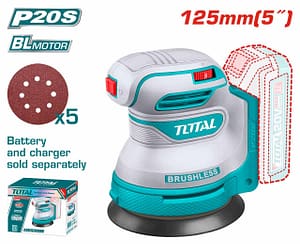 Mașină de Șlefuit Rotativă TOTAL, 20V, 125mm, Li-Ion