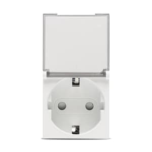Priză Schuko EL-MODA Albă cu Protecție Copii (2 Module) | Siguranță și Design Modern