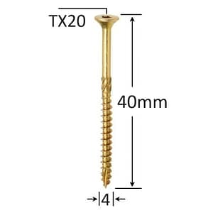 Șurub Dulgherie 4.0x40mm ZG TX20 | Fixare Precisa Lemn Cap Înecat