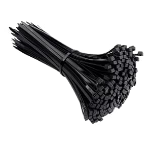 Set 100 Coliere de Cablu NV, 200x4.8 mm, Negru