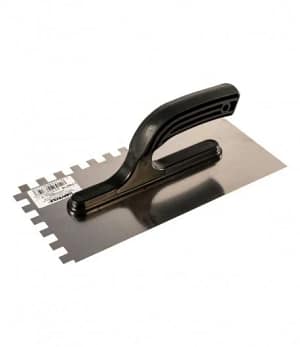 Gletieră Cremalieră (Crestată) cu Mâner PVC, Inox, 10x10mm, 270x125 mm