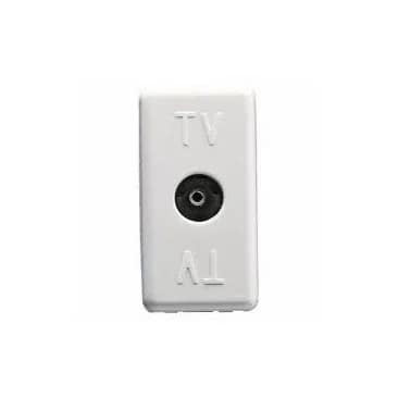 Priză TV Gewiss System - 1 Modul, Tip Mamă, de Capăt, Culoare Albă