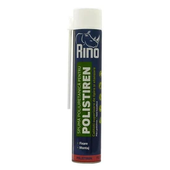 Rino Spumă Poliuretanică Adezivă pentru Polistiren, 750 ml