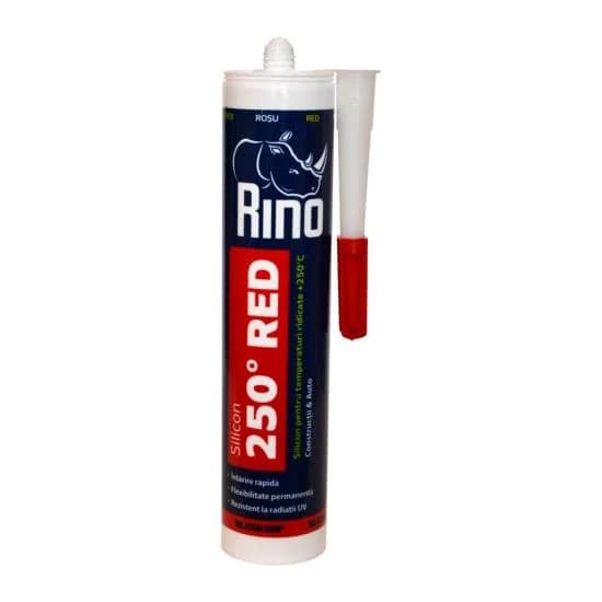 Rino Silicon pentru Temperaturi Ridicate - Roșu, 280 ml