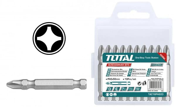 Set bit 10 buc Total Industrial - PH2 - 50mm