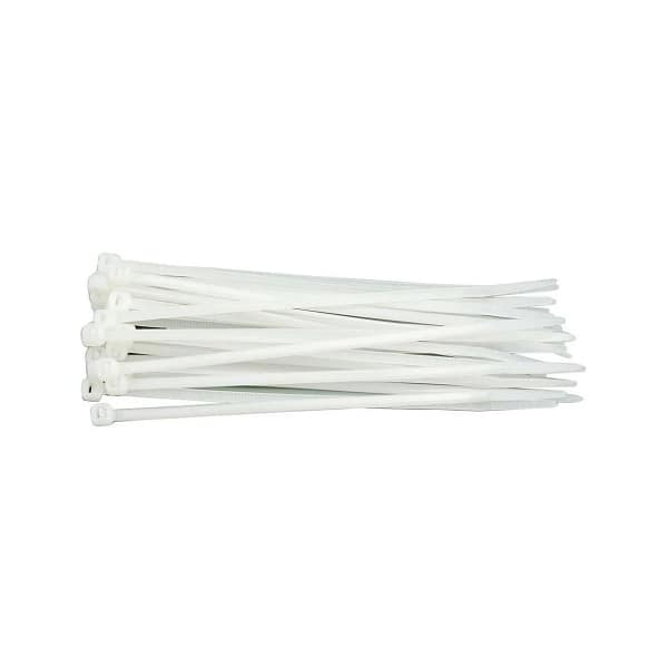 Set 100 coliere NV 370x3.6 mm, albe – ideale pentru managementul cablurilor în orice mediu.