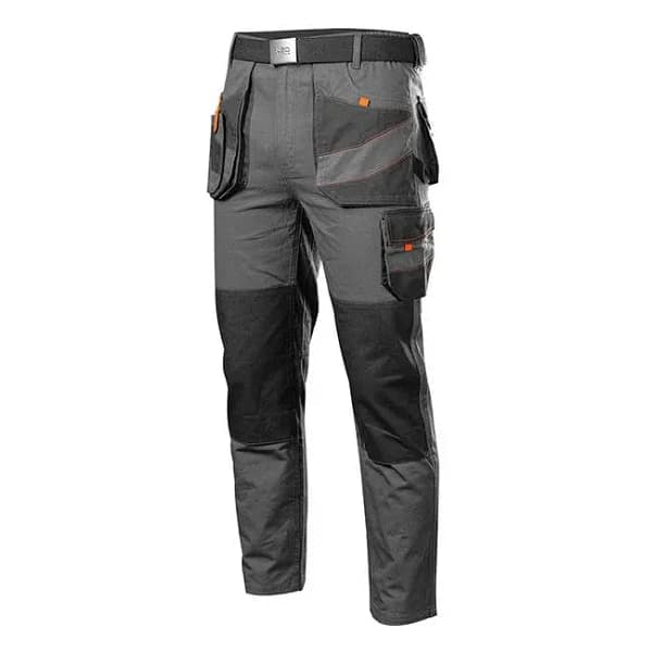 Pantaloni de lucru lungi – 100% Bumbac, Gri/Negru