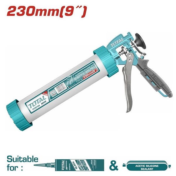 Pistol pentru Silicon Industrial 9 - Tub și Mâner din Aluminiu Ranforsat
