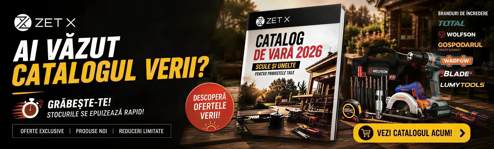 Catalogul verii ZetX 2026 cu scule și unelte pentru casă, grădină și atelier