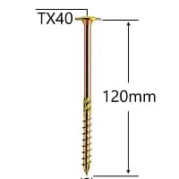 Șurub Dulgherie 8x120mm ZG TX40 | Fixare Robusta Lemn Masiv