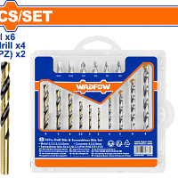 Set burghie și biți pentru metal/beton Wadfow, 16 buc