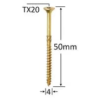 Șurub Dulgherie 4.0x50mm ZG TX20 | Fixare Sigură Lemn Cap Înecat