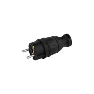 Stecher industrial cauciuc negru 16A 2P+E IP44