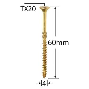 Șurub Dulgherie 4.0x60mm ZG TX20 | Fixare Sigură Lemn Cap Înecat
