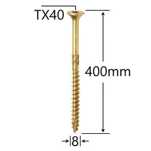 Șurub Dulgherie 8x400mm ZG TX40 | Soluția Supremă pentru Structuri Masive de Lemn