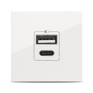Priză USB A+C EL-MODA Albă cu Încărcare Rapidă 5V 2.4A (2 Module) | Conectivitate Modernă pentru Dispozitivele Tale