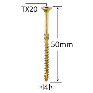 Șurub Dulgherie 4.0x50mm ZG TX20 | Fixare Sigură Lemn Cap Înecat