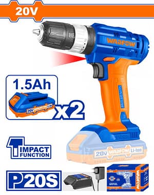 MASINA DE GAURIT CU PERCUTIE SI ACUMULATOR 20V-2.0AH LI-ION (2 ACUMULATORI)