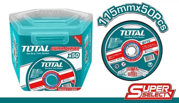 Set 50 discuri abrazive taiere metal, 115mm, Total