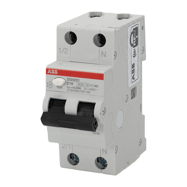Întrerupător diferențial 16A 1P+N curba C 6kA 30mA – ABB DSH201