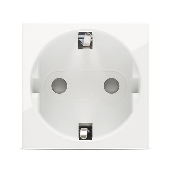 Priză Schuko EL-MODA Albă cu Protecție Copii (2 Module) | Siguranță Sporită și Design Modern