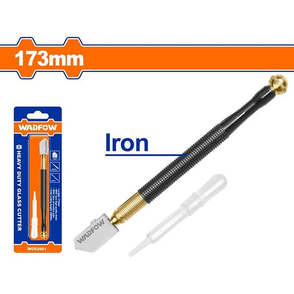 Diamant cu ulei pentru taiat sticla Wadfow, 173mm, corp fier, include pipeta