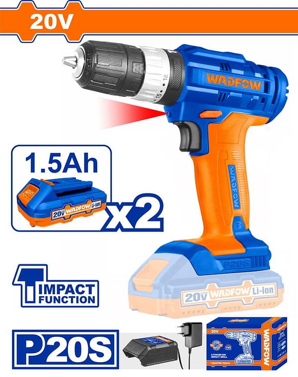 MASINA DE GAURIT CU PERCUTIE SI ACUMULATOR 20V-2.0AH LI-ION (2 ACUMULATORI)